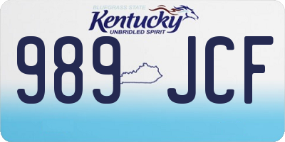 KY license plate 989JCF