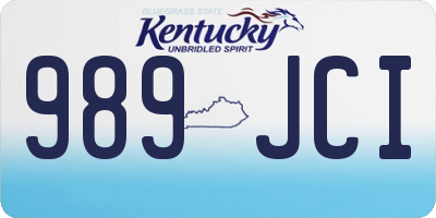 KY license plate 989JCI