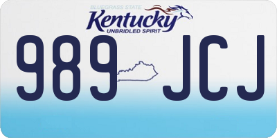 KY license plate 989JCJ