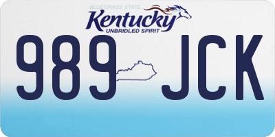 KY license plate 989JCK