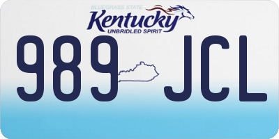 KY license plate 989JCL