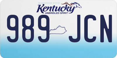 KY license plate 989JCN