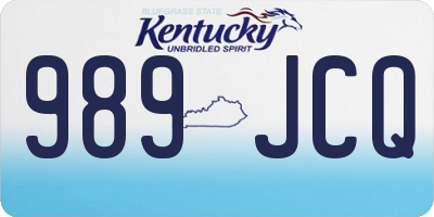 KY license plate 989JCQ