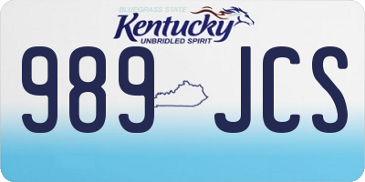 KY license plate 989JCS