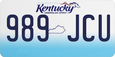 KY license plate 989JCU