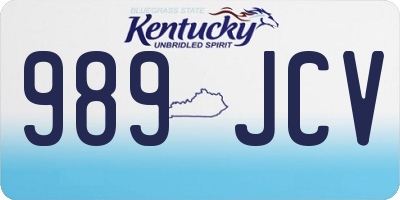 KY license plate 989JCV