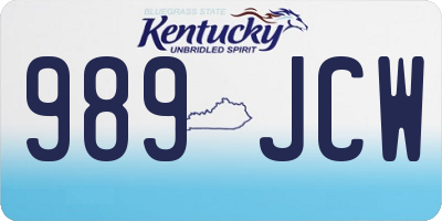 KY license plate 989JCW