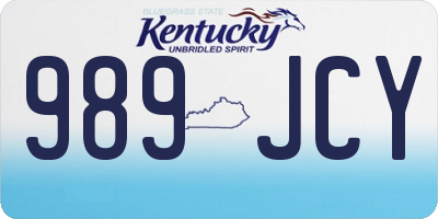 KY license plate 989JCY