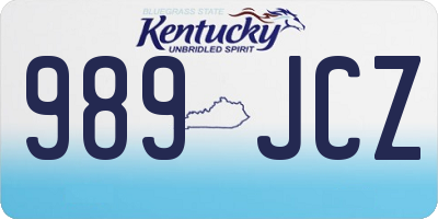 KY license plate 989JCZ