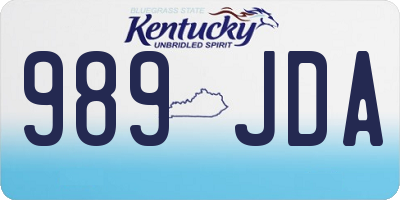 KY license plate 989JDA