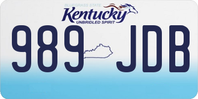 KY license plate 989JDB