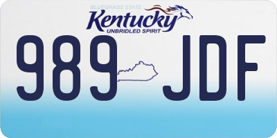 KY license plate 989JDF