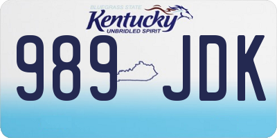 KY license plate 989JDK
