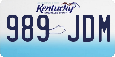 KY license plate 989JDM