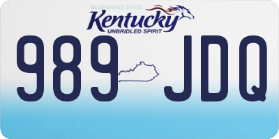 KY license plate 989JDQ