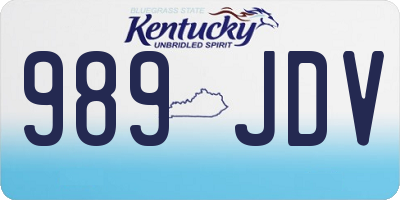 KY license plate 989JDV