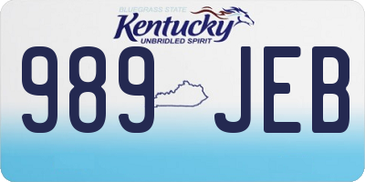 KY license plate 989JEB