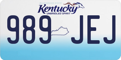 KY license plate 989JEJ