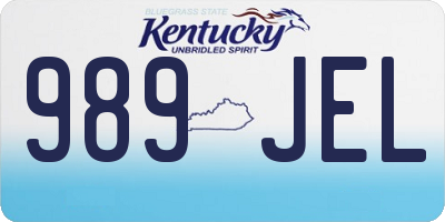 KY license plate 989JEL