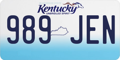 KY license plate 989JEN
