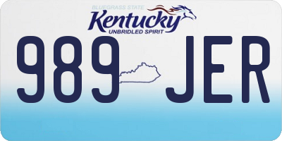 KY license plate 989JER