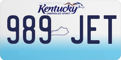 KY license plate 989JET