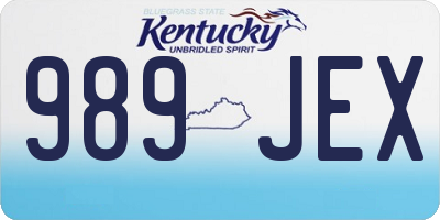 KY license plate 989JEX