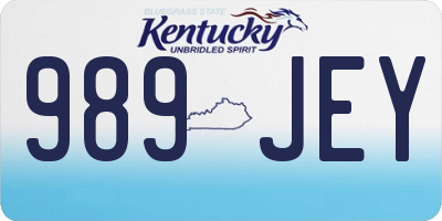 KY license plate 989JEY