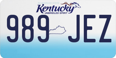 KY license plate 989JEZ