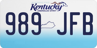 KY license plate 989JFB