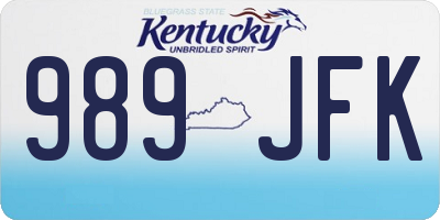 KY license plate 989JFK