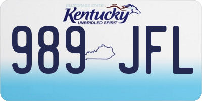 KY license plate 989JFL