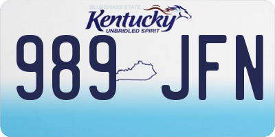 KY license plate 989JFN