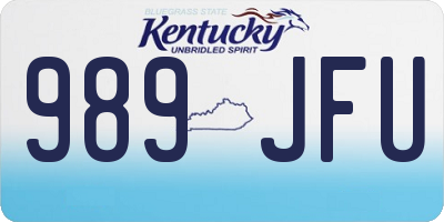 KY license plate 989JFU