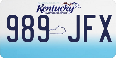 KY license plate 989JFX