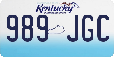 KY license plate 989JGC