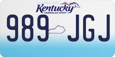 KY license plate 989JGJ