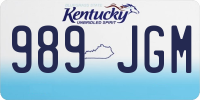 KY license plate 989JGM