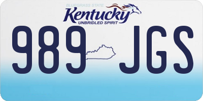 KY license plate 989JGS