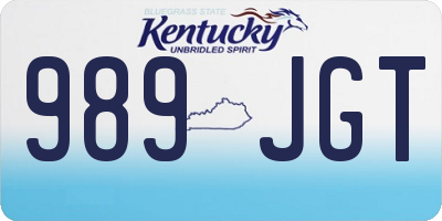 KY license plate 989JGT