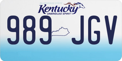 KY license plate 989JGV