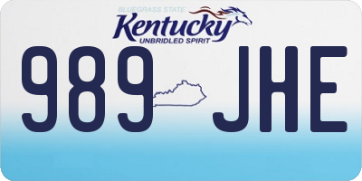 KY license plate 989JHE