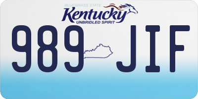KY license plate 989JIF