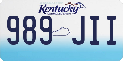 KY license plate 989JII