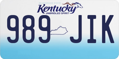 KY license plate 989JIK