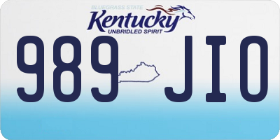 KY license plate 989JIO