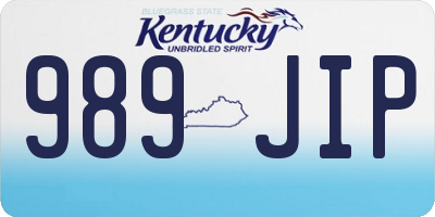 KY license plate 989JIP
