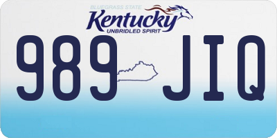 KY license plate 989JIQ