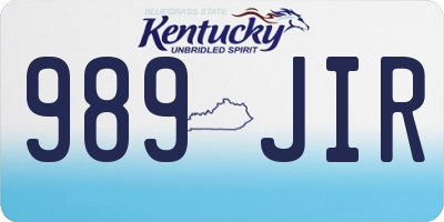KY license plate 989JIR