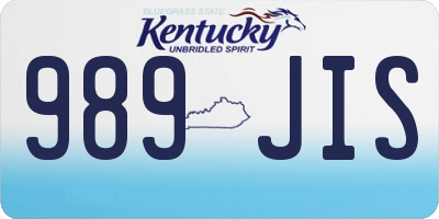 KY license plate 989JIS